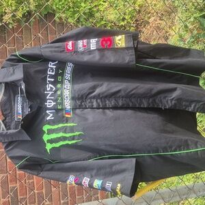 Nascar Monster Enery Drink Cup Series Partial Lined Shirt XXXL Please Read